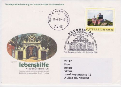 Österreich PM Sonderpost-Beförderung mit Schlossreitern 2004