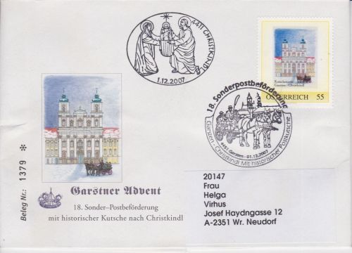 Österreich PM Sonderpost-Beförderung Christkindl 2007