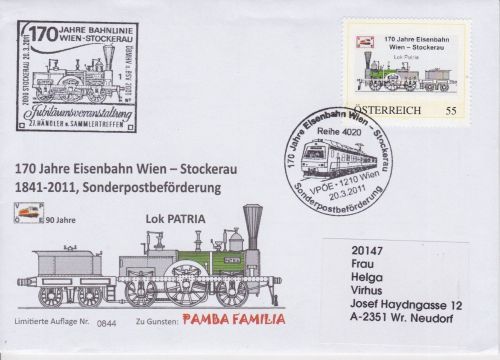 Österreich PM Sonderpost-Beförderung Eisenbahn railway 2011