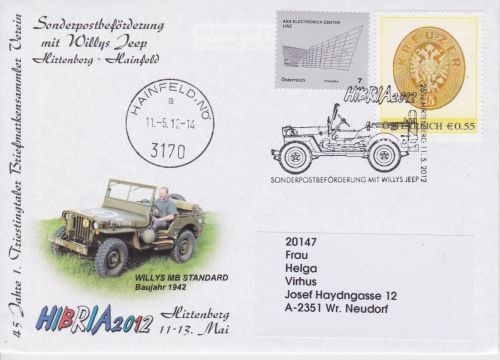Österreich PM Sonderpost-Beförderung Willys Jeep 2012