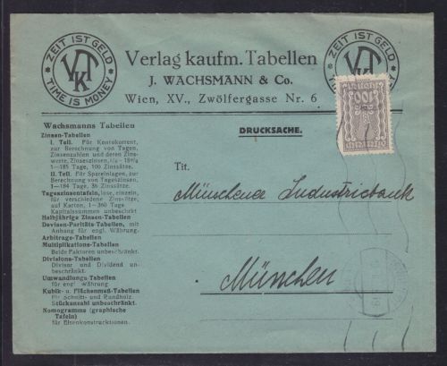 Österreich Werbe Brief "Zeit ist Geld - Time is money" 1923