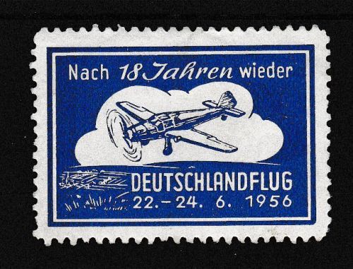 Vignette Deutschlandflug 1956 nach 18 Jahre wieder postfrisch