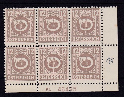Österreich 728 postfr. mit Plattennummer