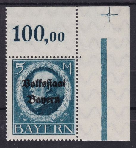 Bayern 131 postfr./mnh Eckrand