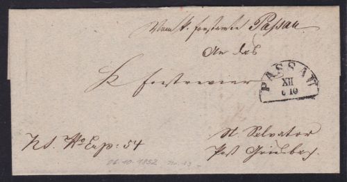 Vorphila-Brief Passau 1852