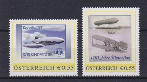 Österreich PM 8001010 +8001004 postfr. Zeppelin SOS