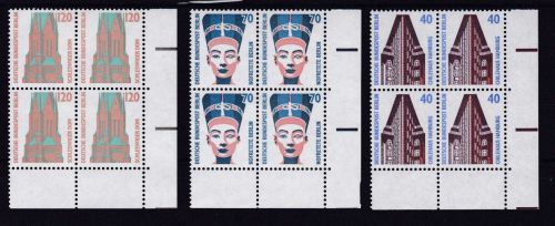 Berlin 814/816 postfr. Sehenswürdigkeiten 4er-Blocks 1988