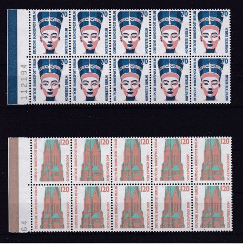 Berlin 814/815 postfr. Sehenswürdigkeiten 10er-Blocks 1988