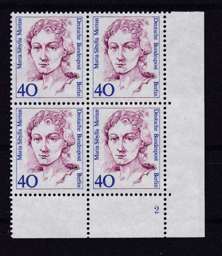 Berlin 788 postfr. Frauen 4er-Block mit Formnummer 1987