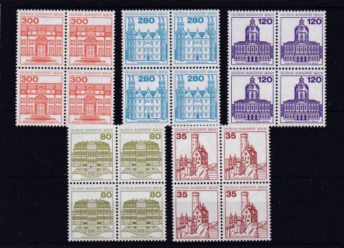 Berlin 673/677 postfr. Burgen und Schlößer 4er-Blocks 1982