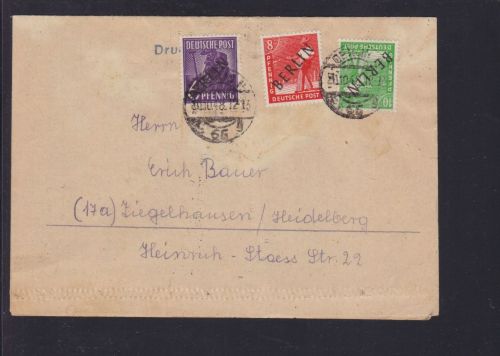 Berlin 3/5 auf Brief aus Berlin nach Ziegelhausen 1948
