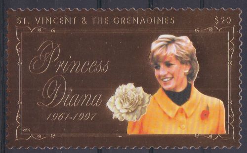 St. Vincent 4452 postfr./mnh Lady Diana 1998 GOLD