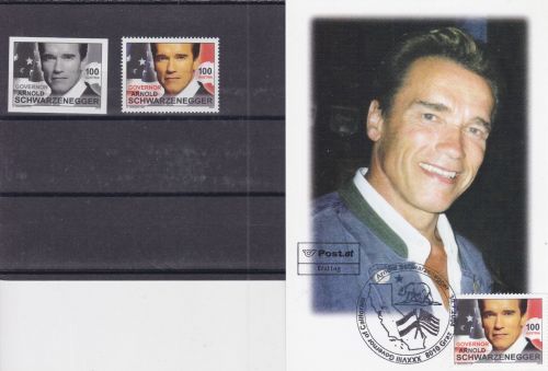Österreich 2490 **/Maximumkarte/Schwarzdruck Arnold Schwarzenegger 2004