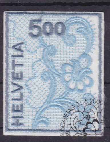 Schweiz 1726 gest. Stickerei-Marke 2000
