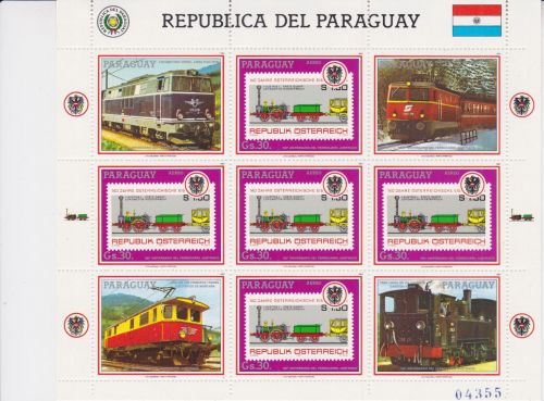 Paraguay 4185 postfr./mnh Österreich Eisenbahn railway 1987