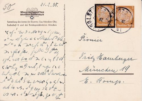 Deutsches Reich Privat-Ganzsache Winterhilfswerk 1934/1935