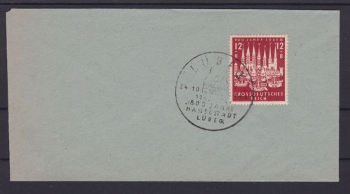 Deutsches Reich 862 FDC Ersttagsbrief Lübeck 1943 Michel 40 €