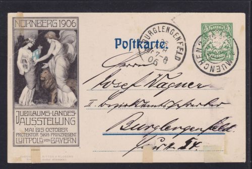 Bayern Privat-Ganzsache Landesausstellung Nürnberg 1906