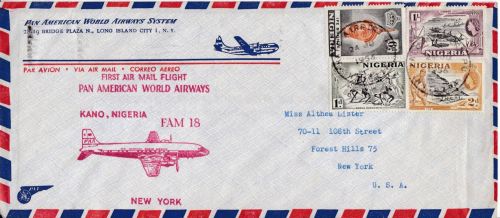 Erstflug FFC: Pan Am FAM 18 Kano Nigeria - New York 1956