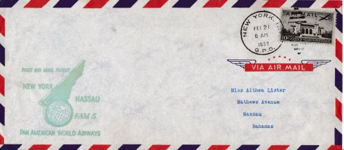 Erstflug FFC: Pan Am FAM 5 New York - Nassau 1957