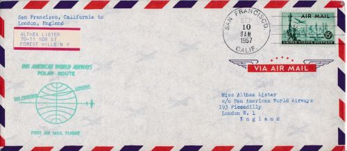 Erstflug FFC: Pan Am Los Angeles - London Polar Route 1957