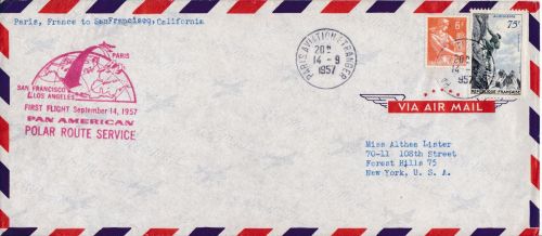 Erstflug FFC: Pan Am Paris - San Francisco Polar Route 1957