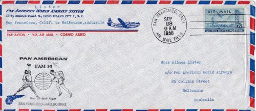 Erstflug FFC: Pan Am San Francisco - Melbourne 1958
