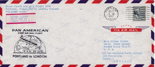 Erstflug FFC: FAM 18 Pan Am Portland - London 1957