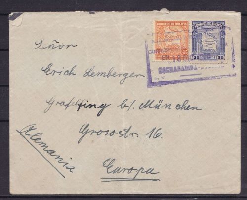 Flugpost: Bolivien - Gräfelfing / München ca. 1938