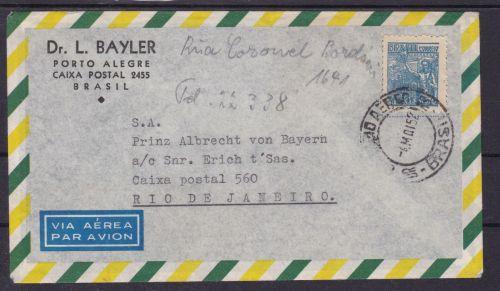 Flugpost: Brasilien Porto Alegre - Rio de Janeiro 1952