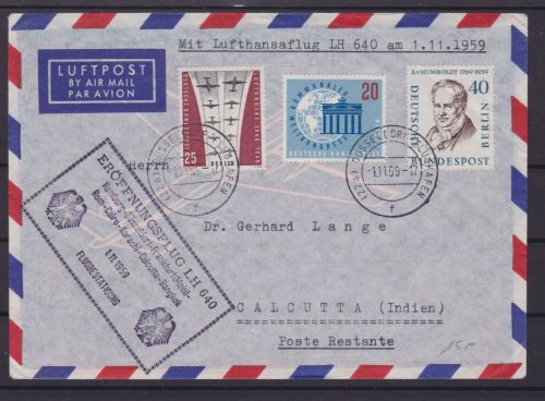 Erstflug FFC: LH 640 Hamburg - Rom - Cairo - Calcutta - Bangkok 1959