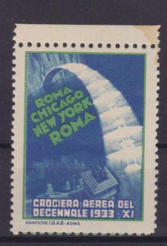 Flugpost-Vignette: Roma Chicago New York 1933