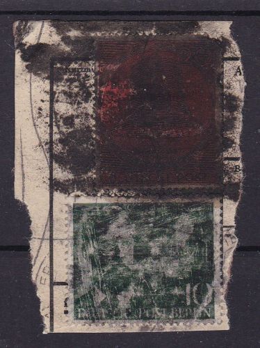 Berlin 117/118 auf Briefstück Schwärzung - Postkrieg