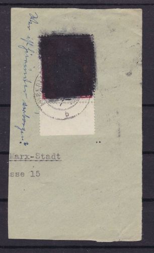 Berlin 119 auf Briefstück Schwärzung - Postkrieg