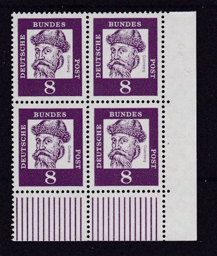 Bund 349 x DZ 12 postfr. 4er-Block Michel 40 €