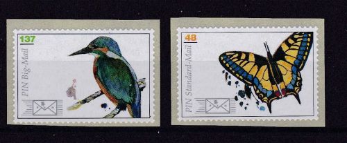 Privatpost: PIN mail Schmetterling und Eisvogel
