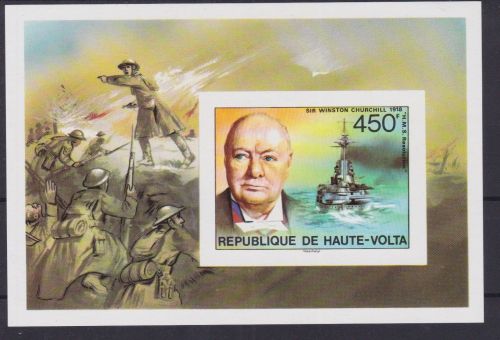 Obervolta Block 30 U postfr./mnh Schiffe ships Churchill 1975 ungez.IMPERF.