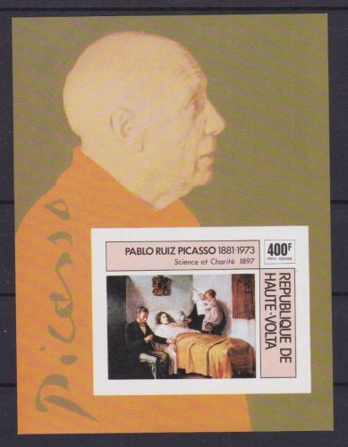 Obervolta Block 37 U postfr./mnh Gemälde paintings Picasso 1975 ungez.IMPERF.