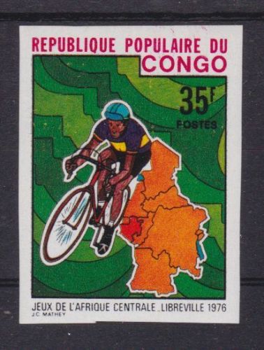 Kongo 548 U postfr./mnh Sportspiele Rad 1976 ungez.IMPERF.