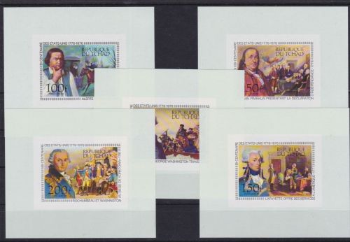 Tschad 736/740 de Luxe Blocks postfr./mnh 200 Jahre Amerika 1976
