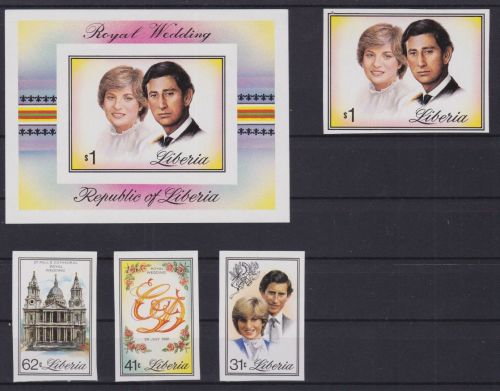 Liberia 1215/1217 + Block 98 postfr./mnh Charles + Lady Diana 1981