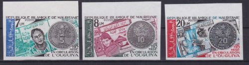 Mauretanien 495/497 U postfr./mnh Ouguiya-Währung 1974 ungez.IMPERF.