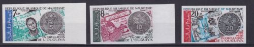 Mauretanien 495/497 U postfr./mnh Ouguiya-Währung 1974 ungez.IMPERF.