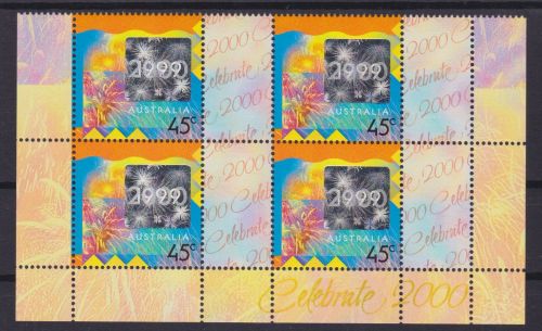 Australien 1868 Zf 4er-Block postfr./mnh Neujahr 2000 Hologramm