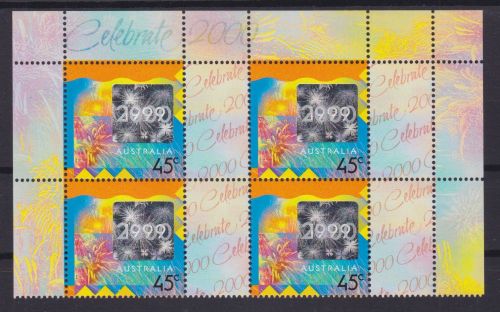 Australien 1868 Zf 4er-Block postfr./mnh Neujahr 2000 Hologramm