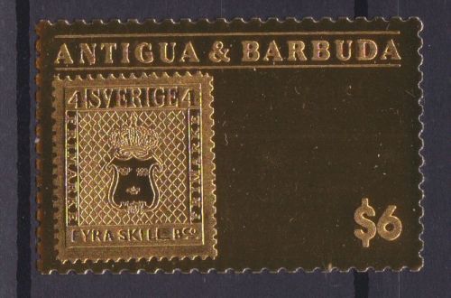 Antigua 2018 postfr./mnh Schweden 4 Skilling GOLD