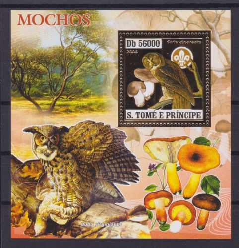 Sao Tome Block 568 postfr./mnh Pfadfinder Eulen owls scouts 2006 GOLD