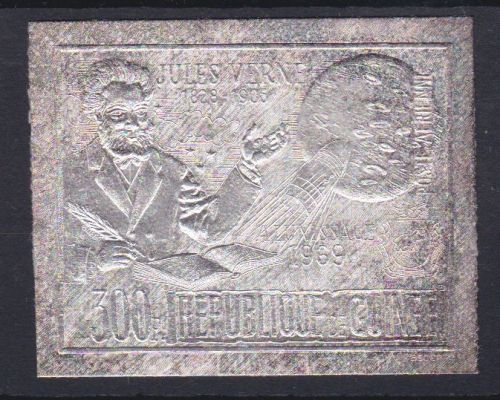 Guinea 606 B postfr./mnh Jule Verne space 1972 SILBER