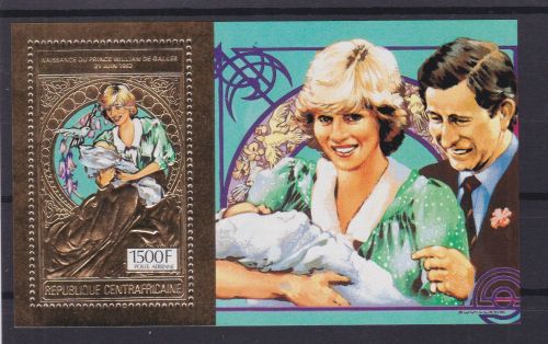 Zentralafrika Block 226 A postfr./mnh Lady Diana 1983 GOLD