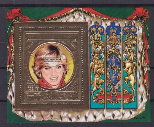 Guinea-Bissau Block 246 A postfr./mnh Lady Diana 1982 GOLD